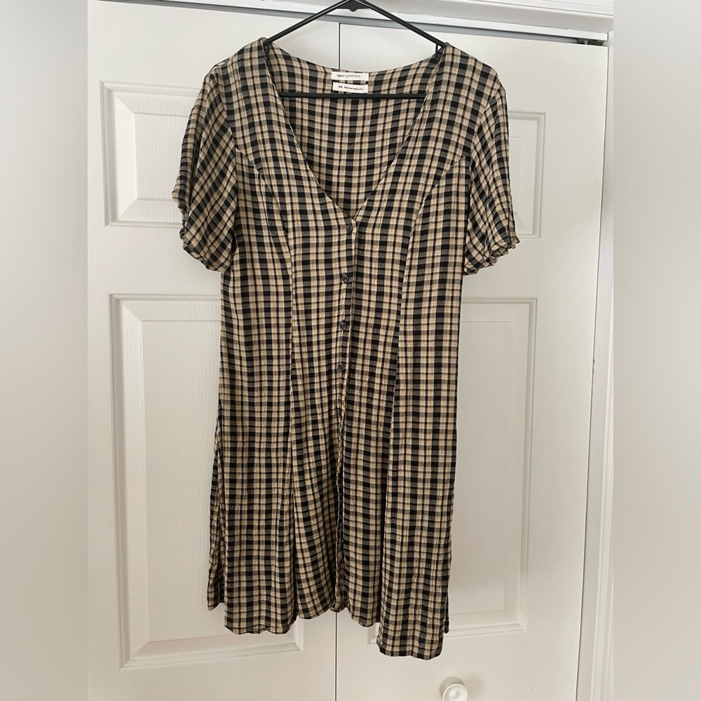 Women’s Urban Outfitters Uo Plaid button down, lace up checkered dress - Picture 2 of 5